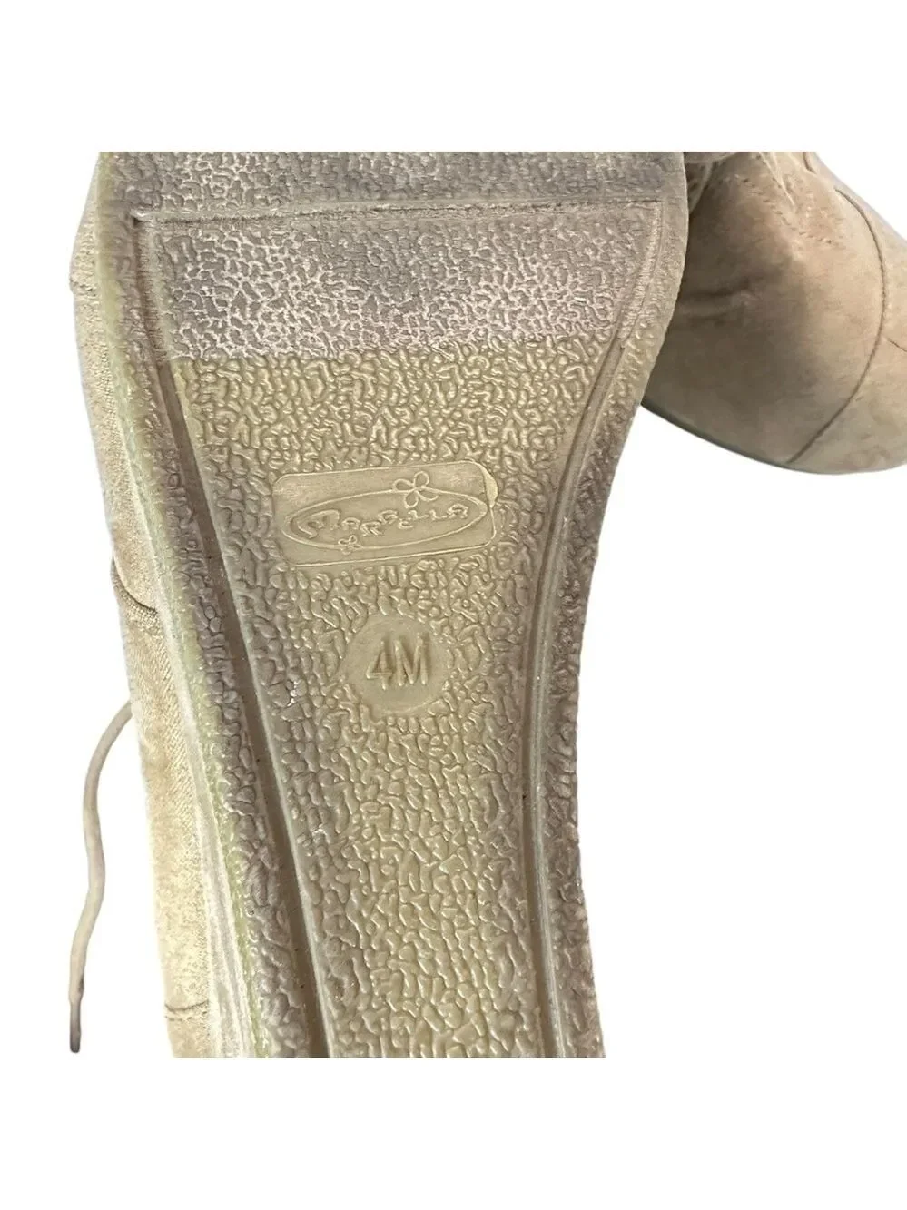 Marbella Edge Bootie Wedge Ankle Boots Taupe Faux Suede Girls Size 4M